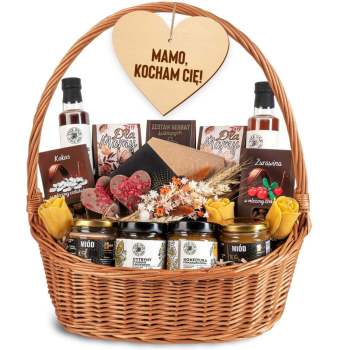 Kosz prezentowy duży prezent na dzień mamy matki ekskluzywny zestaw, słodycze i napary - zdjęcie 1