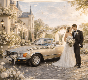 Klasyczny Mercedes sl, cabrio | Auto do ślubu Toruń, kujawsko-pomorskie